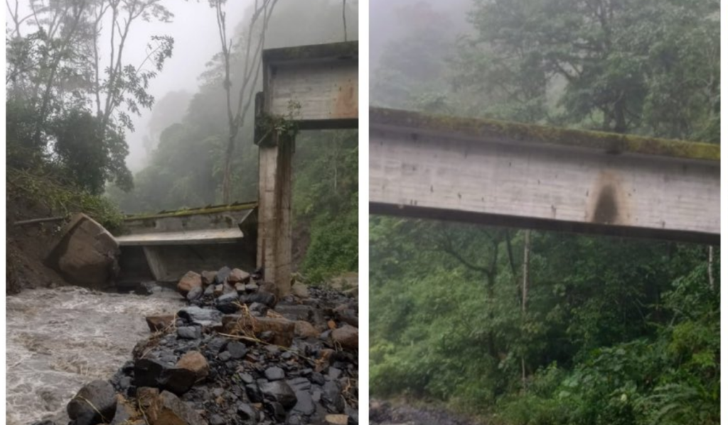 Se desploma puente en Cundinamarca: Conductores quedaron asustados