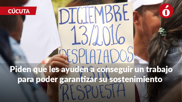 Víctimas del conflicto armado hicieron reclamos con plantón en parque Santander de Cúcuta