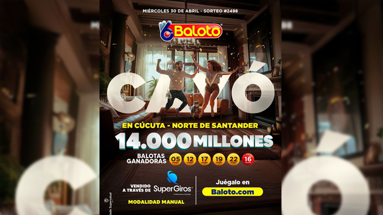 ¡Nuevo millonario! Cayó el premio mayor del Baloto en Cúcuta