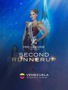 Stephany Abasali brilla y se posiciona como segunda finalista en el Miss Universo 2025