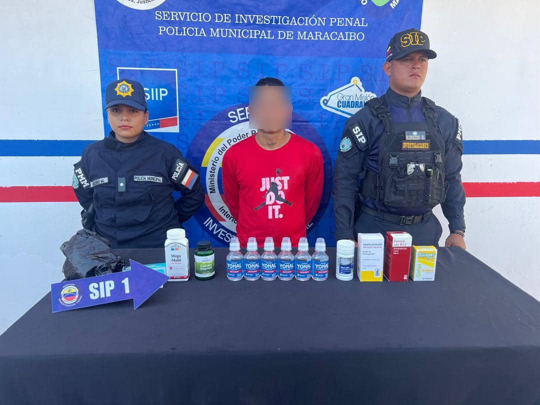 Policía de Maracaibo detiene a hombre por hurto de medicamentos