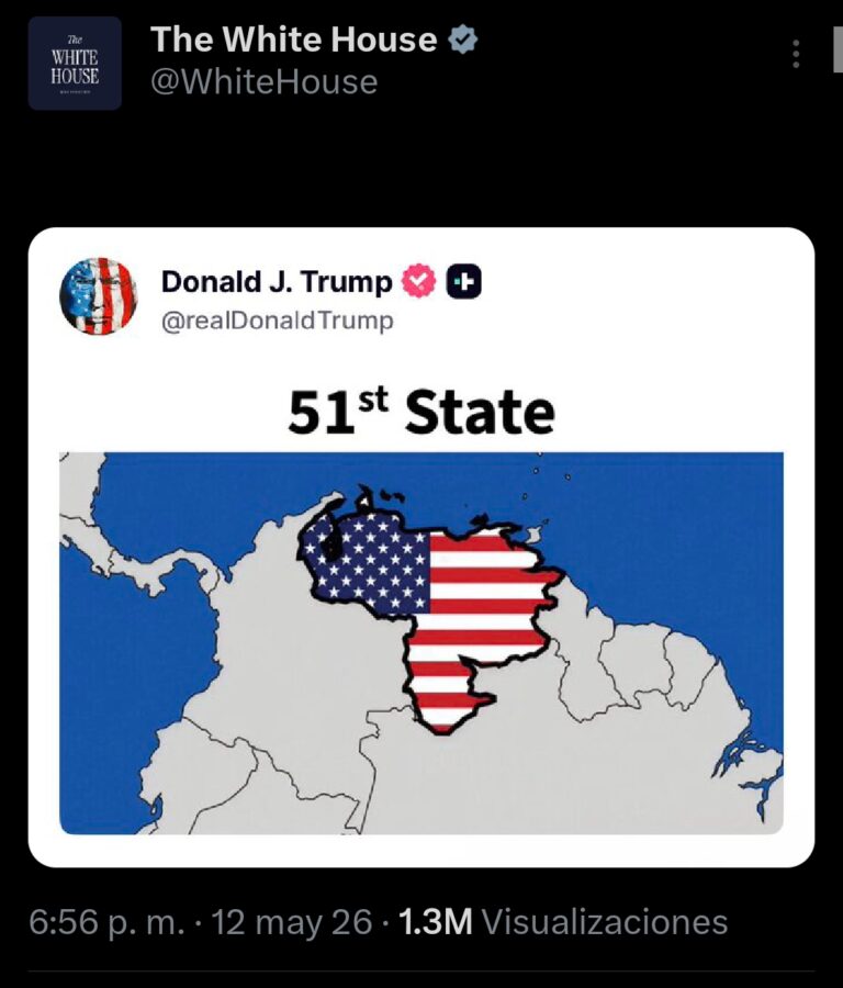 Trump insinúa convertir a Venezuela en el estado número 51